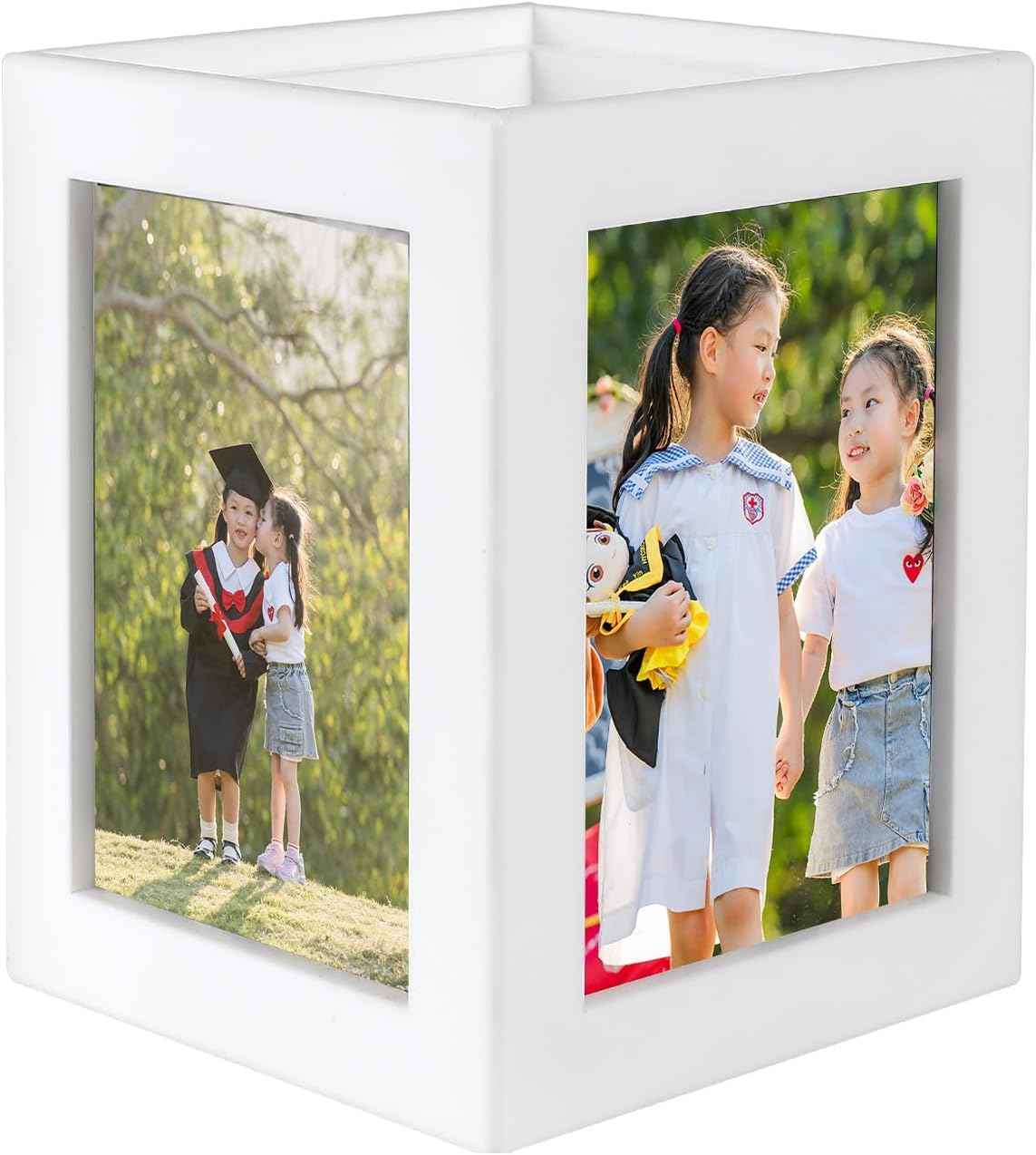 Four-Photo Cube Vase & Desk Centerpiece
