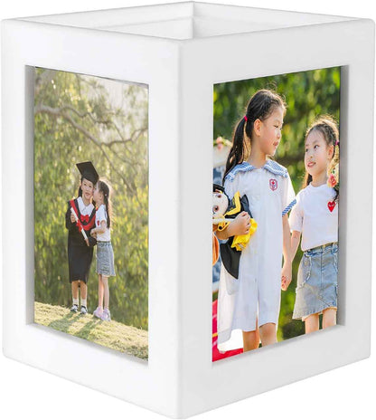 Four-Photo Cube Vase & Desk Centerpiece