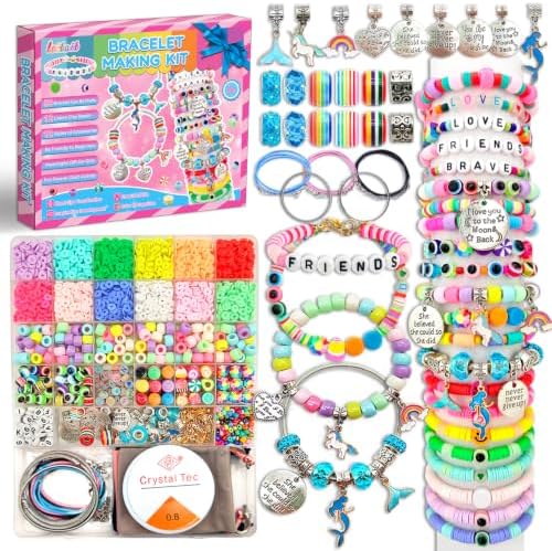 leitait Girls Toys Bracelet Making Kit -3400pcs Charm Jewelry Making