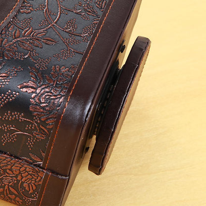 PU Leather Remote Control Organizer with 360° Spinning Design,Desk