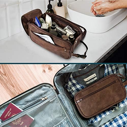 PAVILIA Toiletry Bag for Men, Travel Essentials Shaving Dopp Kit, Mens