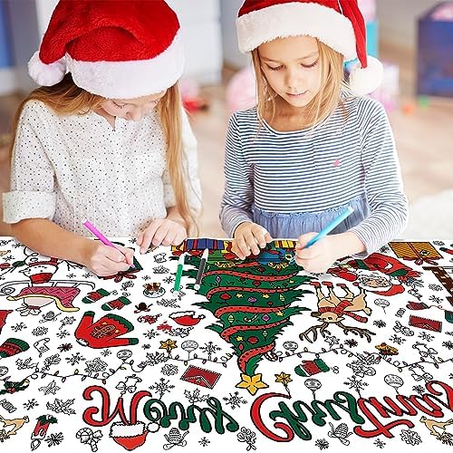 OHOME Xmas Giant Coloring Poster/Tablecloth-Christmas Crafts for