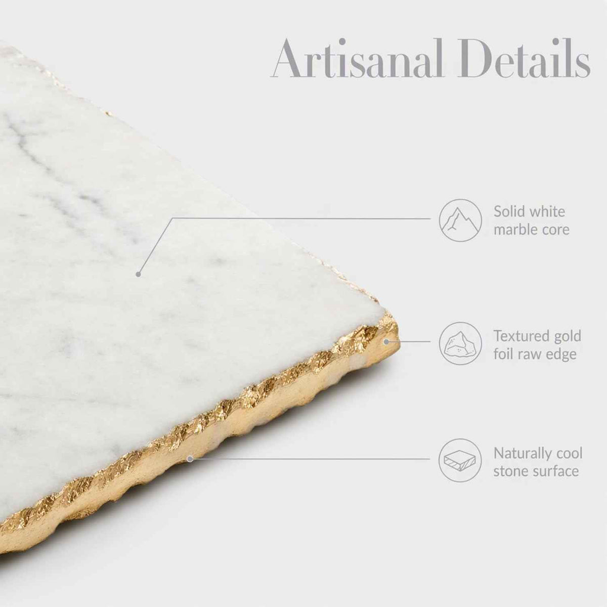 Mud Pie Marble Tray Serving Platter, Marble Riser For Kitchen Counter | Marble Serving Tray And Riser With Gold Accents For Entertaining And Decor