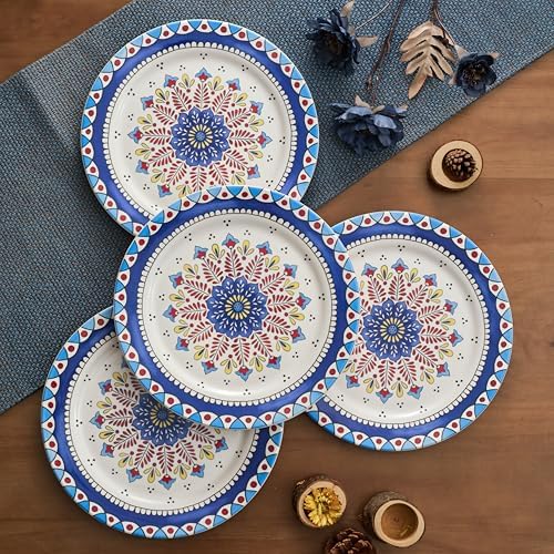 Bico Boho Totem Dinner Plates Set of 4, 11 In Ceramic Plates
