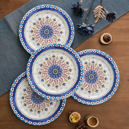 Bico Boho Totem Dinner Plates Set of 4, 11 In Ceramic Plates