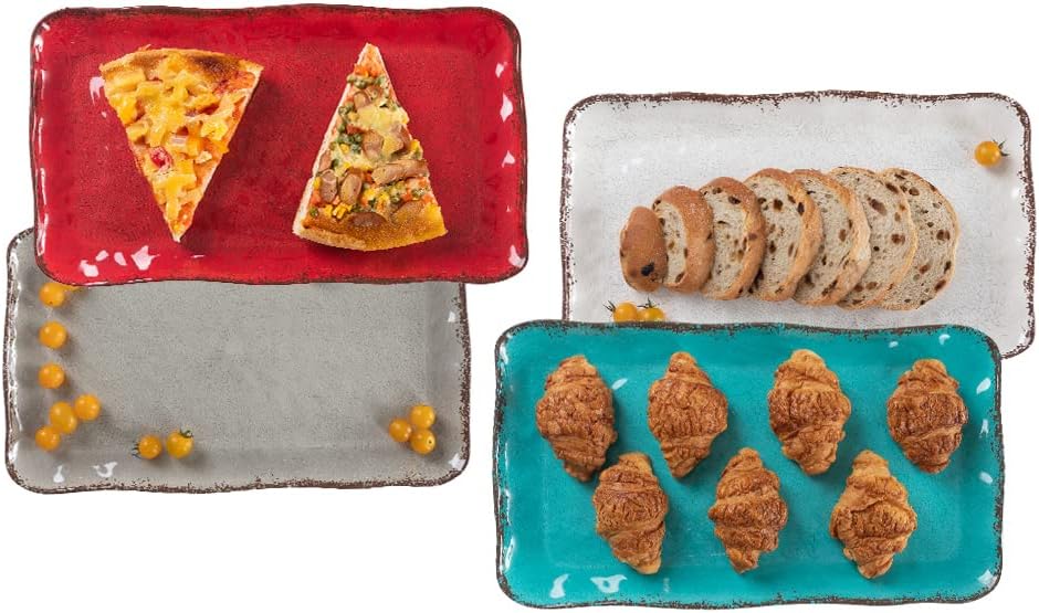 LEHAHA Christmas Melamine Platters for Serving Food, Colored Serving