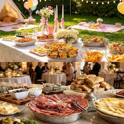 Chilled Serving Trays for Parties, Set of 3, 11.8"