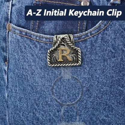 XZYLY Vintage Western Cowboy Letter Keychain,Handmade Metal A-Z