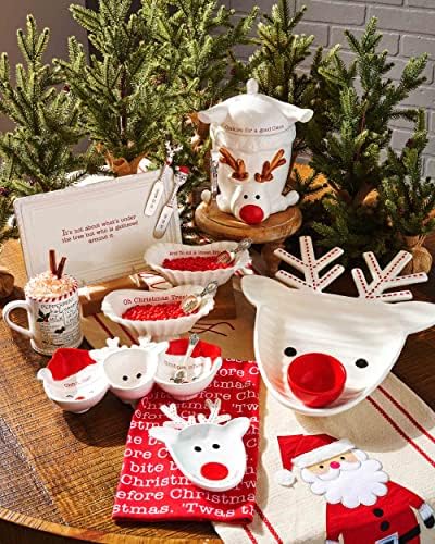 Mud Pie Christmas Treat Tray, White Ceramic Under the Tree Cookie Tray