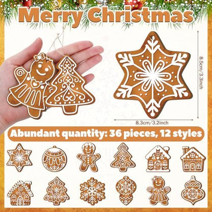 36 Pcs Gingerbread Christmas Ornaments Gingerbread Tree Decorations