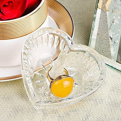 H&D HYALINE & DORA Crystal Ring Holder Dish and 4”Clear Crystal Ring
