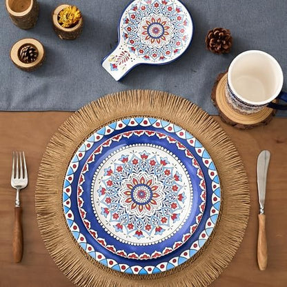 Bico Boho Totem Dinner Plates Set of 4, 11 In Ceramic Plates