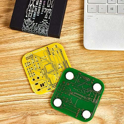 PCB-Design Red Circuit Board Coasters for Coffee Table, Bar, Office