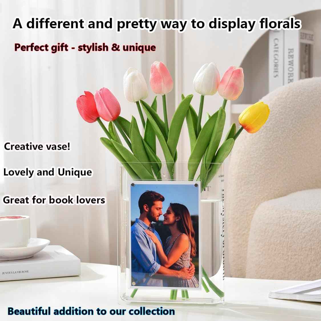 Acrylic Book-Shaped Photo Vase