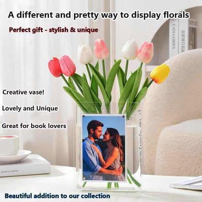 Acrylic Book-Shaped Photo Vase