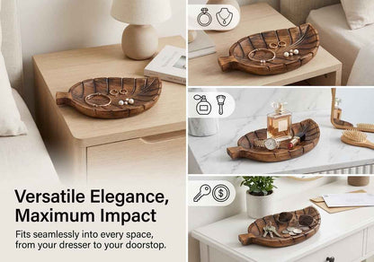 Hand-Carved Floral Wooden Jewelry Box