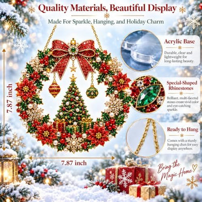 Christmas Pearl Diamond Art Kit for Adults, DIY Suncatcher Ornament