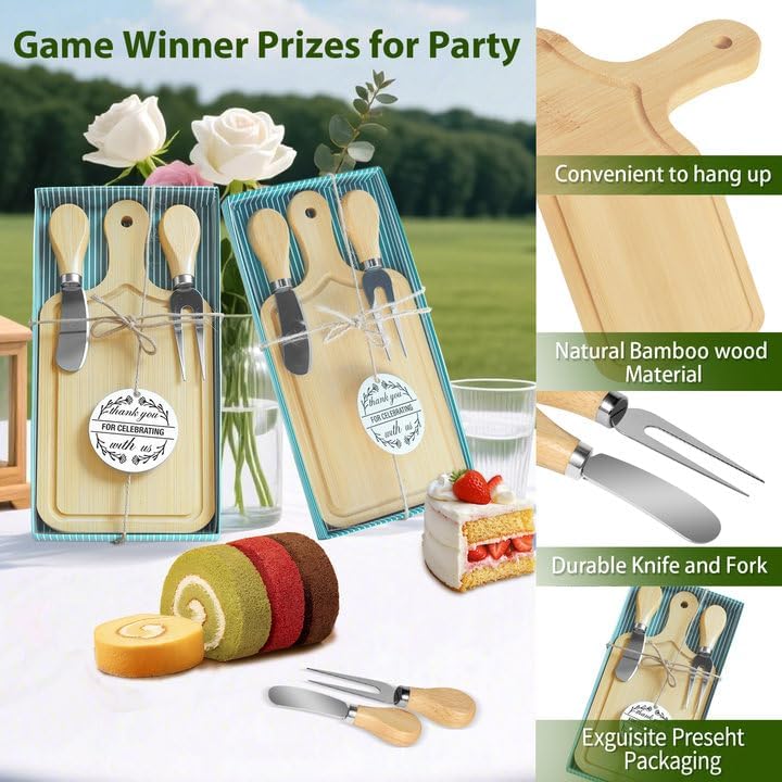 12 Sets Bridal Shower Game Prizes, Mini Charcuterie Boards, Bamboo
