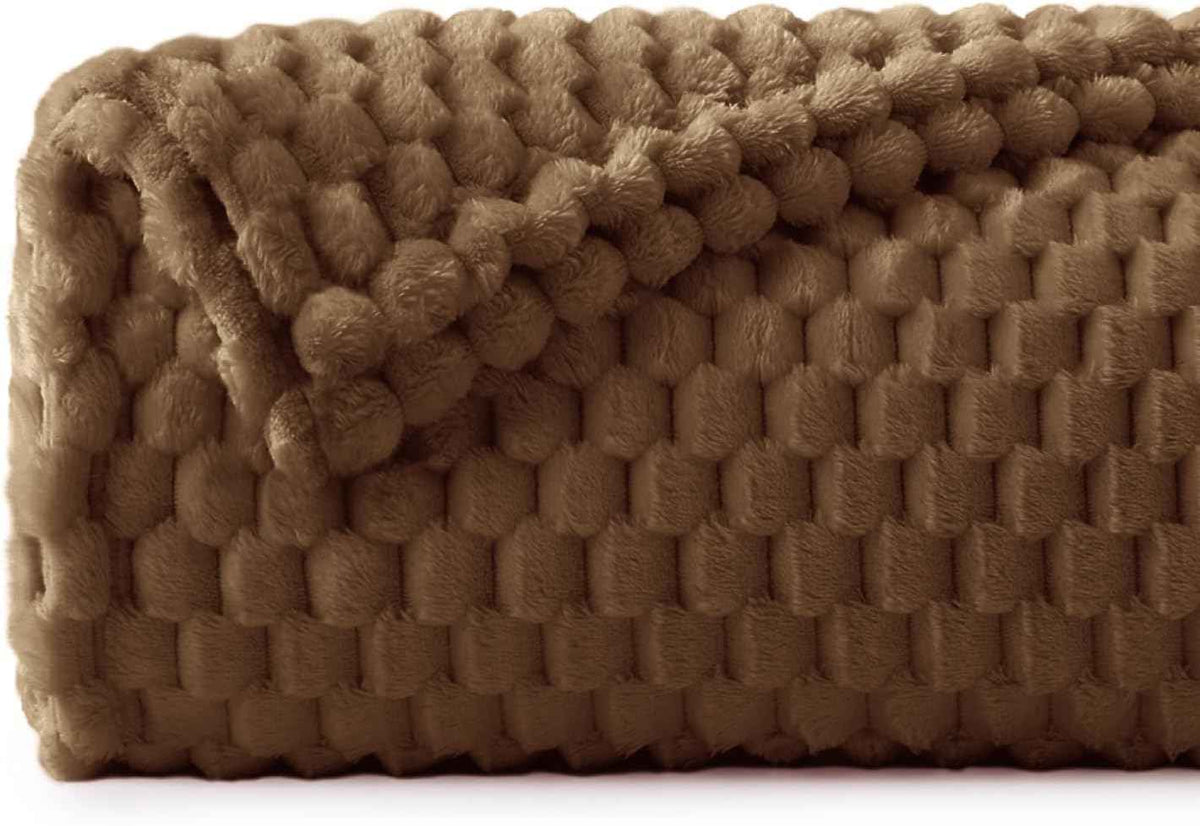 Brown Jacquard Cozy Throw Blanket