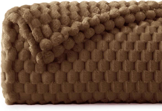 Brown Jacquard Cozy Throw Blanket