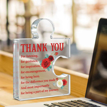 Thank You Gifts for Women, Appreciation Gifts for Coworkers Work Bestie Boss Lady Teacher Nurse, Thank You Gift Floral Acrylic Plaque Sign Home Office Decor