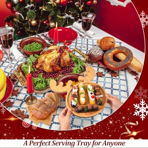 Sintuff 2 Pcs Christmas Charcuterie Board Xams Tree and Elk Shaped