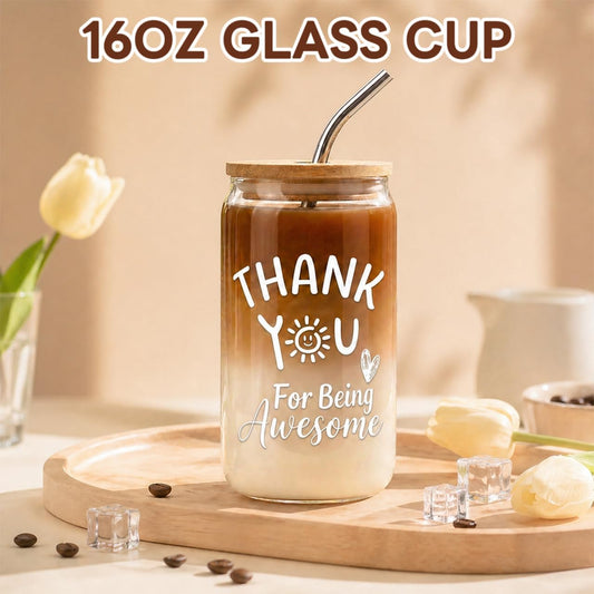 Glass Cup & Notebook Thank-You Gift Set
