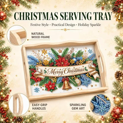 ARTopet DIY Diamond Art Painting Serving Tray Holiday Wooden