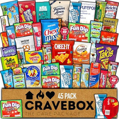 CRAVEBOX Snacks Box Variety Pack Care Package (45 Count) Halloween