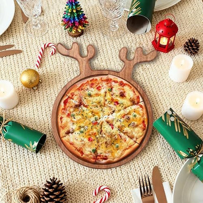 Christmas Reindeer-Shaped Acacia Wood Serving Platter