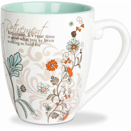 Pavilion Retirement Floral Stoneware Mug, 20 oz
