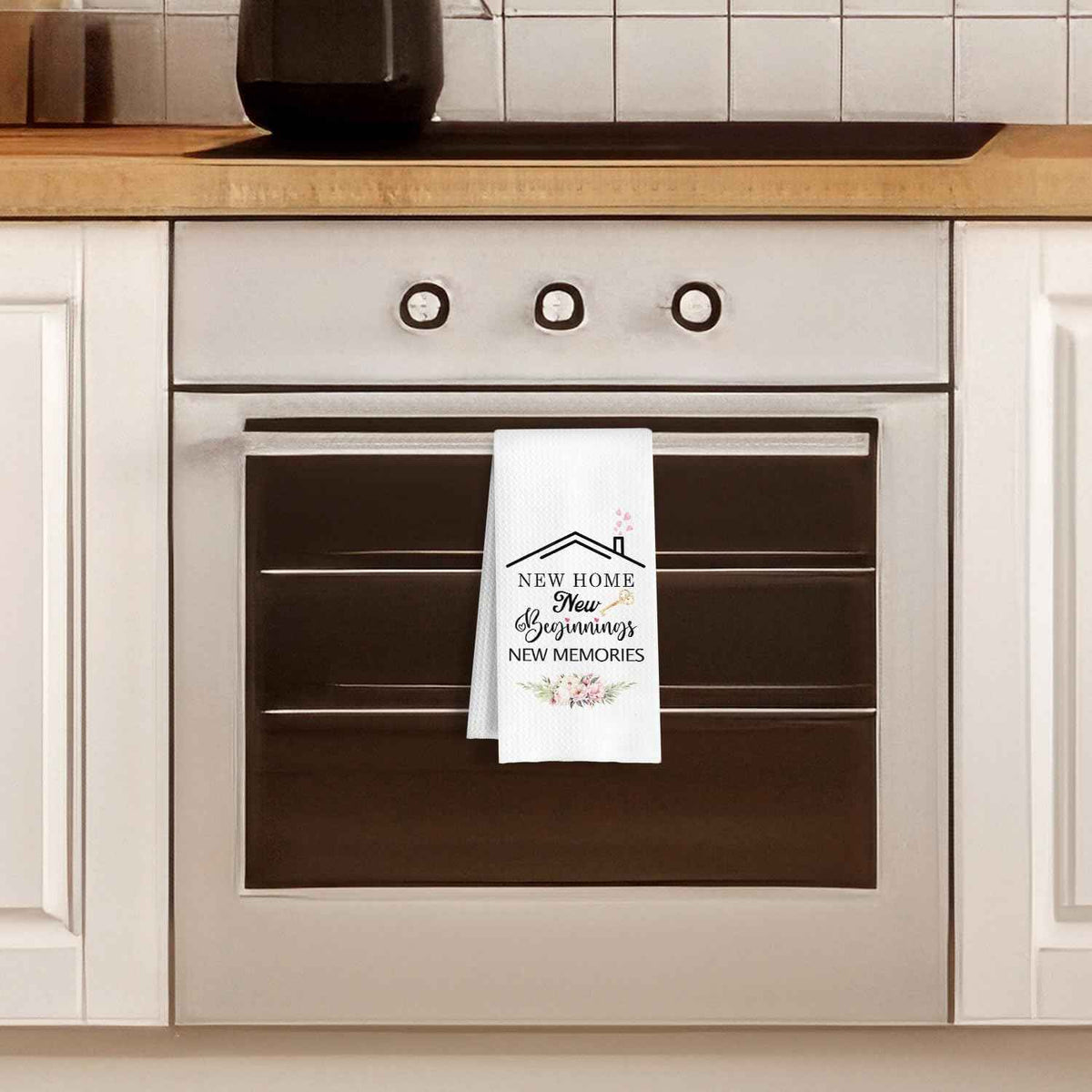 House Warming Gifts Kitchen Towels, Housewarming Gifts New Home Dish Tea Towels, New Home Beginnings Memories Decorative Hand Towel for Bathroom Kitchen, 16x24 Inch