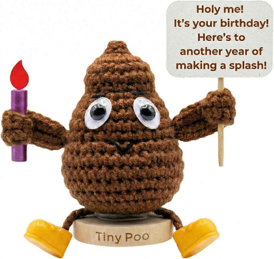Birthday Gift for Women Men - Positive Poo Funny Crochet with 30 Hilarious Bday Cards | Cool Humor Gag Gift for Friends Coworker Sister Brother | Happy Birthday Party Decor Silly Present for Him Her