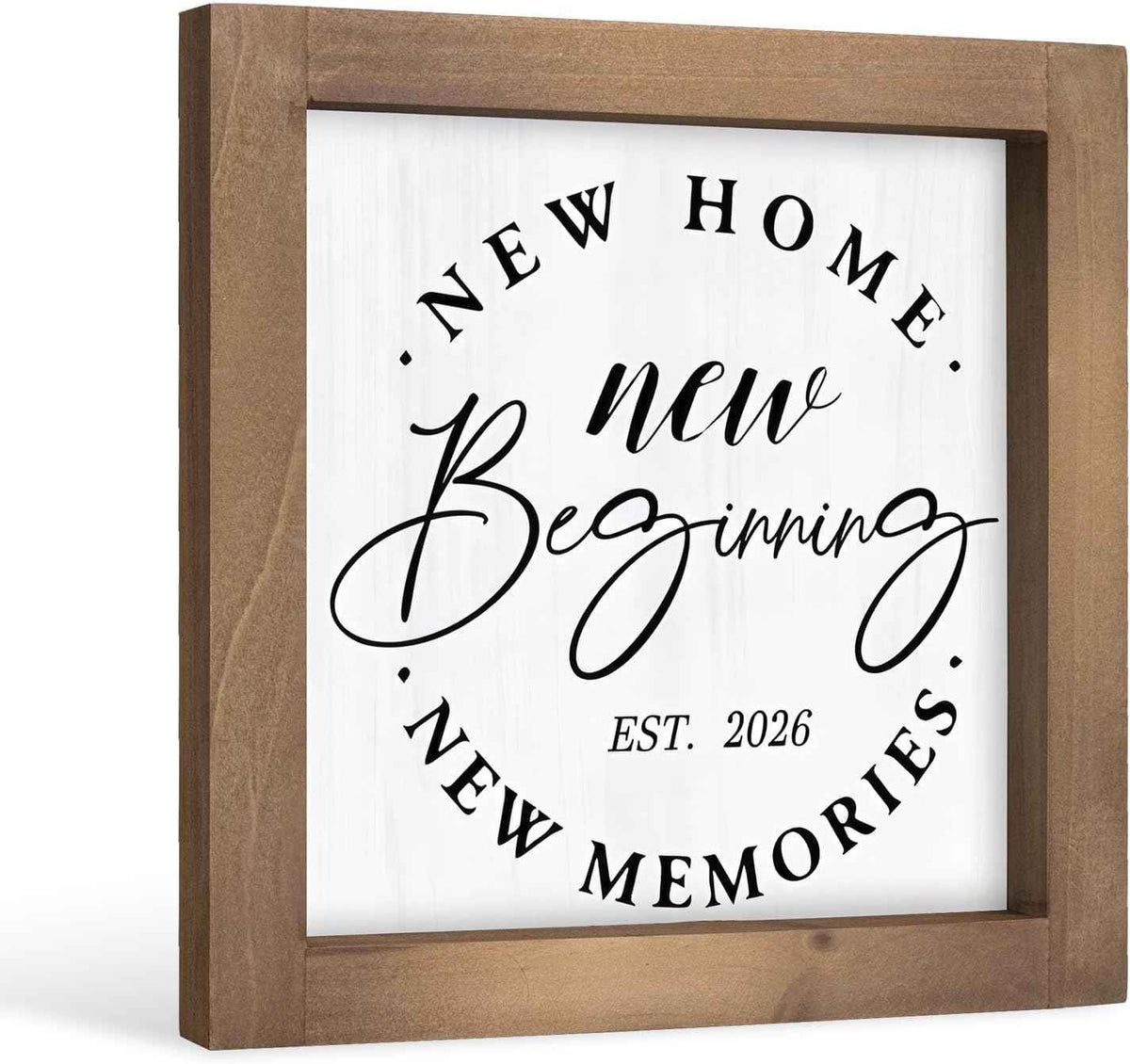 New Home New Beginnings New Memories Sign Housewarming Gifts Decor | Wooden New Home 2026 Gift Ideas for Women Homeowners, Family Indoor Wall Table Shelf Entryway Tray Room Farmhouse Decorations