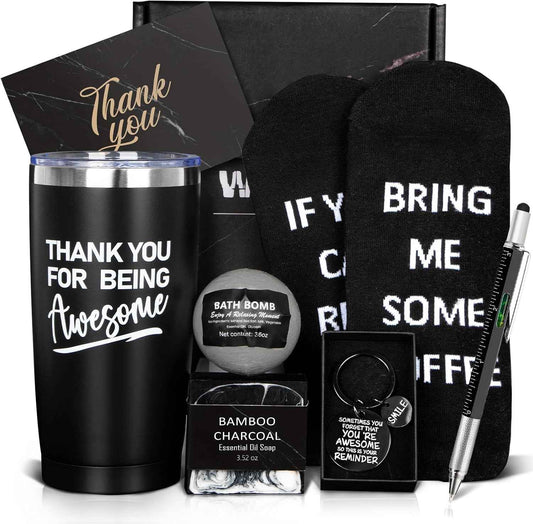 Suhctuptx Thank You Gifts for Men, Christmas Appreciation Gifts for Employee Coworker Teacher Boss Chaos Coordinator Dad Husband Friend, Inspirational Birthday Fathers Day Present Box