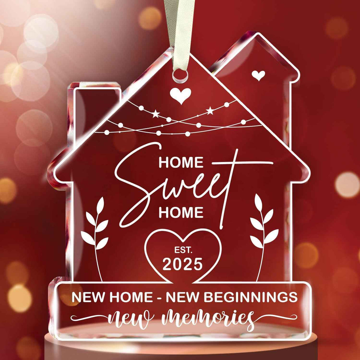 NewEleven House Warming Gifts, New Home Ornament 2025, Dream Home Gift Ideas Decor - Welcome Home Gifts, Housewarming Gift New Home, Best Housewarming Presents 2025 - Glass Ornament
