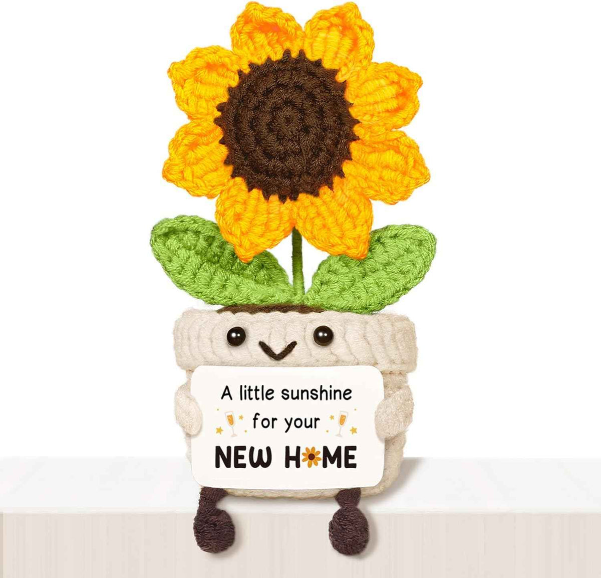AceThrills A Little Sunshine for Your New Home, House Warming Gifts New Home Apartment, New Home Gift Idea for Women Men Friends Homeowner - Mini Handmade Emotional Positive Sunflower Desk Decor