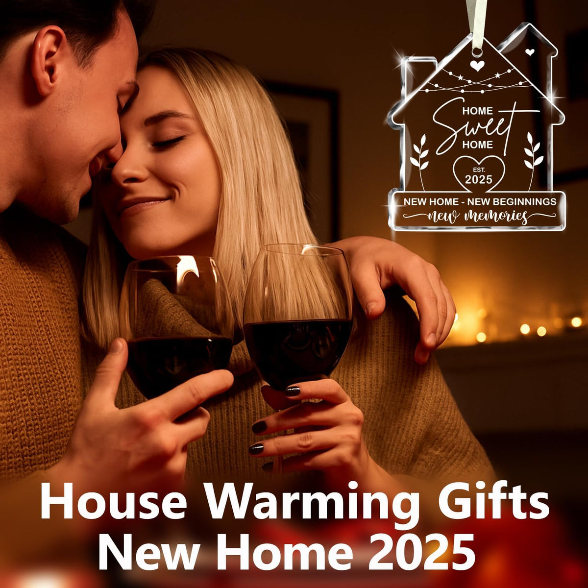 NewEleven House Warming Gifts, New Home Ornament 2025, Dream Home Gift Ideas Decor - Welcome Home Gifts, Housewarming Gift New Home, Best Housewarming Presents 2025 - Glass Ornament