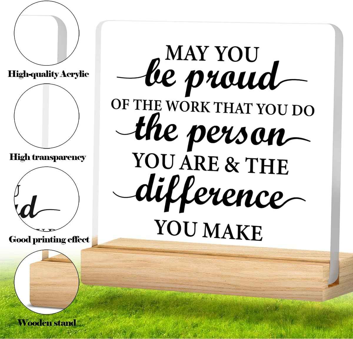 Thank You Gifts for Women Men, Appreciation Gifts for Coworkers Boss Leader | New Job Gifts for Teacher Mentor Coach, Coworker Acrylic Desk Sign Decor