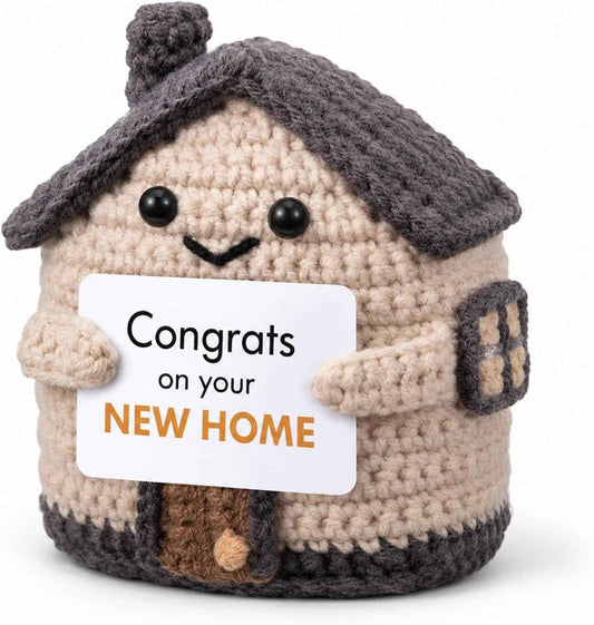 Seenelling Housewarming Gifts New Home Handmade Crochet House Congrats on Your New Home Funny Unique Housewarming Apartment Gifts for Women Men Friend Family Couple Homeowner Buyers Cute Decoration