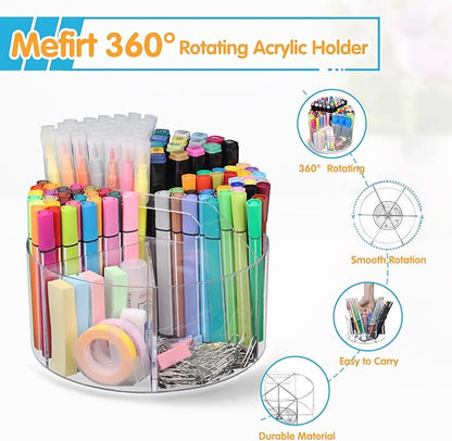 Six-Compartment Rotating Acrylic Desk Organizer - Field & Blessing