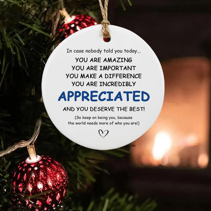 Thank You Gifts for Women Men - Appreciation Gifts for Coworker,Inspirational Gift Ideas Leaving Job Gifts Goodbye Farewell Appreciation Gift Ceramic Ornament