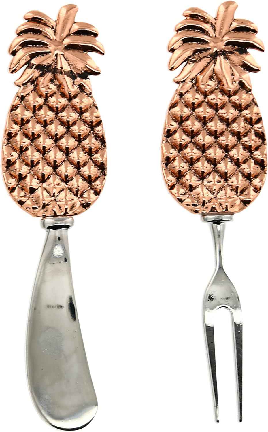 Pavilion Gift Company Pavilion-Hostess with the Mostest Charcuterie 4" Knife and Fork 2 Piece Se utensil set, brown