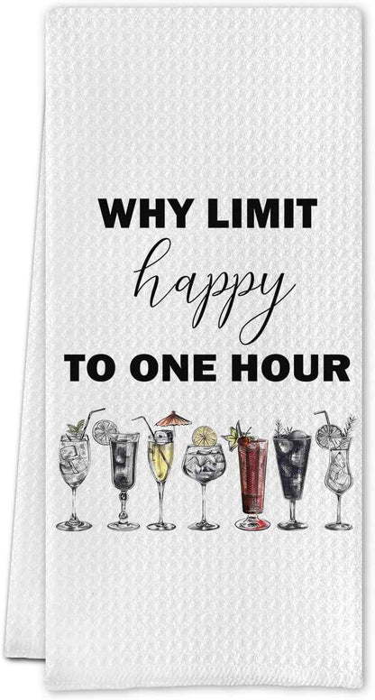 Cocktail Gifts Kitchen Towels, Gifts for Cocktail Lovers Dish Tea Towels for Kitchen Decor, Happy Hour Trendy Cocktails Decorative Hand Towel for Bar Cart, 16x24 Inch