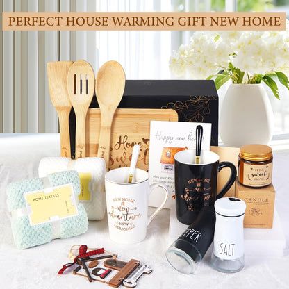 House Warming Gifts New Home,15 Pcs New Home Gift Basket | Housewarming Gifts Baskets, Closing Gifts for Home Buyers, First Homeowner Couple Women