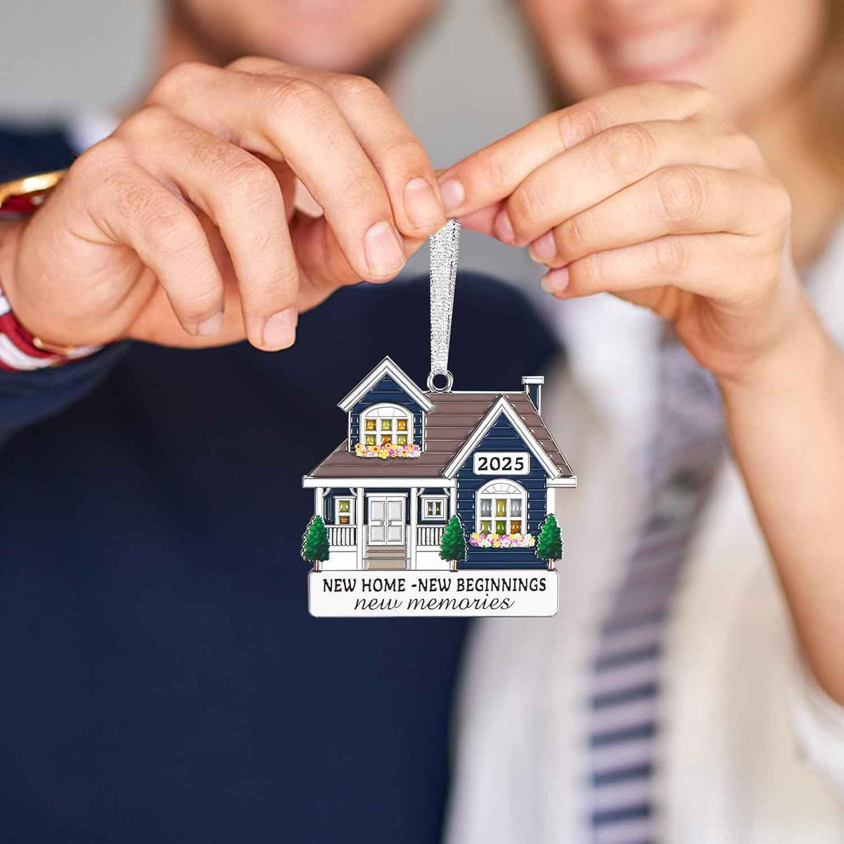 New Home Ornament 2025 - Metal House Warming Gifts New Home Ornament, Housewarming Gift Ideas for Women Couple Homeowners, First House Ornaments for Christmas Decoration-New House New Beginnings