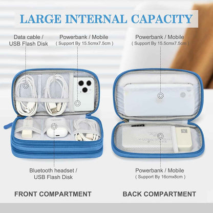 FYY Electronic Organizer, Travel Tech Pouch Bag, Cable Organizer Cyan