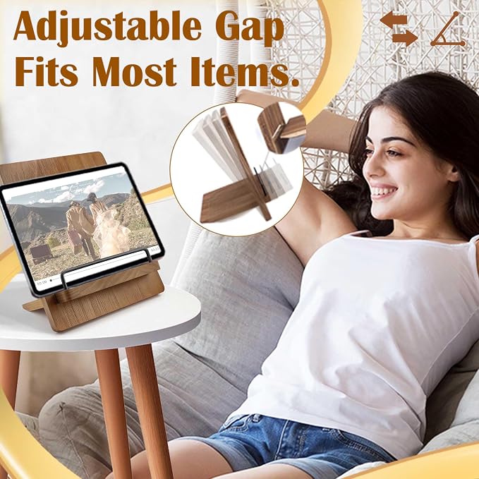 Adjustable Wood Cookbook Stand - Field & Blessing