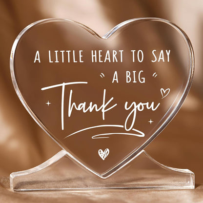 Thank You Gifts for Women, Men, Teacher Appreciation Gifts | Administrative Professional Day, Heart-Shaped Acrylic Desk Decor, Volunteer Nurse Employee Coworker Boss Appreciation