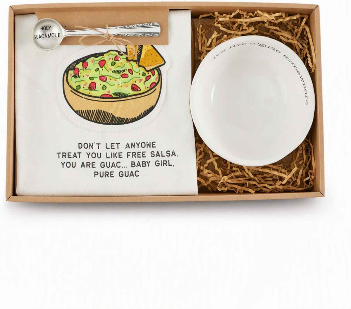 Mud Pie Guacamole Gift Box Set | Includes Circa Guacamole Bowl and Kitchen Towel